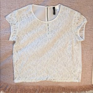 White Floral Lace Blouse